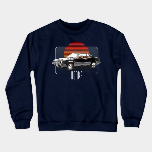 Honda Prelude  Retro Classic Car Lover Design Crewneck Sweatshirt by DankFutura